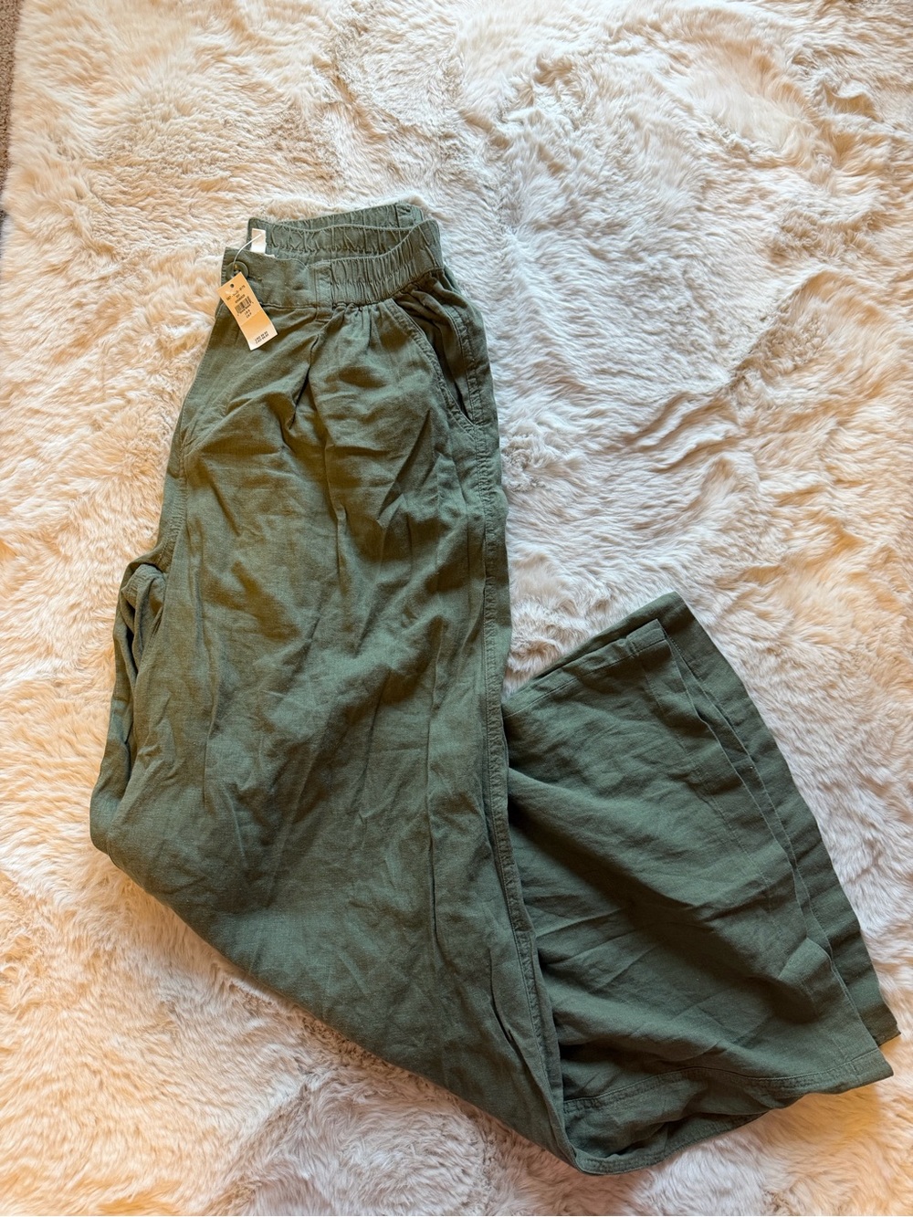 aerie Wide-Leg Pull-On Pants - Olive